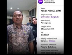 Data PDDikti Terungkap Adinda Priscillia Dyani Mahasiswi Unib Aktor Kasus Penggelapan Rp 4,7 M, Rektor Unib Buka Suara