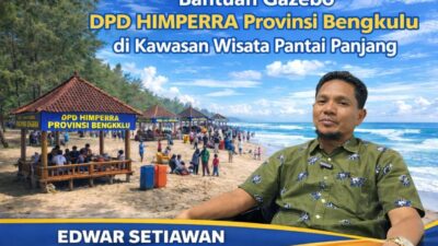 HIMPERRA Sumbang 5 Gazebo, Dinas Pariwisata : Jumlah Gazebo Pihak Eksternal Peduli Wisata Pantai Kota Bengkulu Kian Meningkat