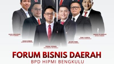 Jangan Lewatkan, 27-28 April FORBISDA 2026 BDP HIPMI Bengkulu di Hotel Two K Azana Bengkulu