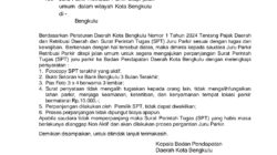 Bapenda Kota Bengkulu Instruksikan Juru Parkir Segera Perpanjang SPT, Ini Syaratnya