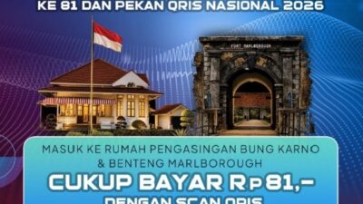 Semarak HUT ke-81 RI, Bayar Tiket Masuk Tempat Bersejarah di Bengkulu Cuma Rp 81 Pakai QRISperience Week
