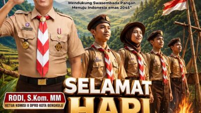 Hari Pramuka ke-65, Ketua Komisi II DPRD Kota Bengkulu Rodi Ajak Organisasi Dukung Swasembada Pangan 